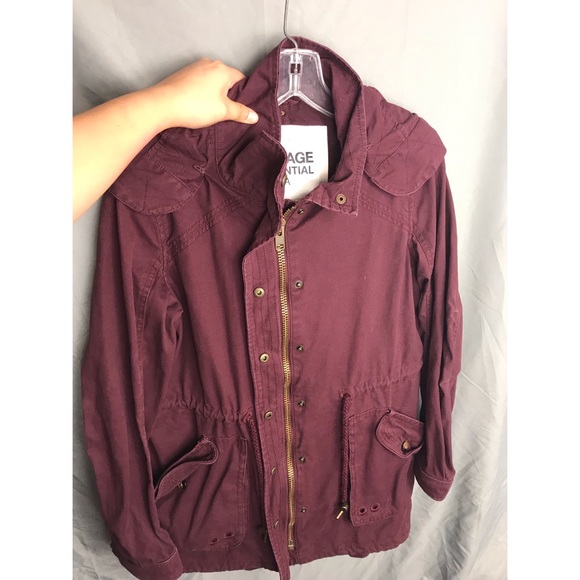 maroon army jacket
